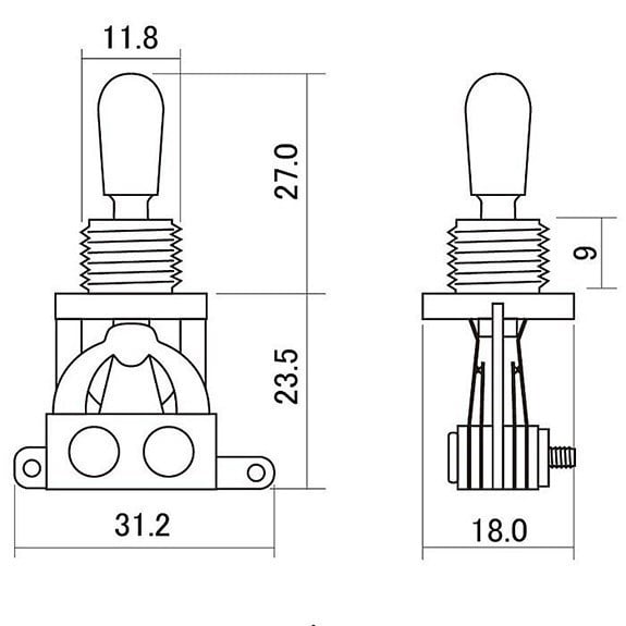 Hosco Japan YMT20R 3 Yollu Toogle Switch Siyah