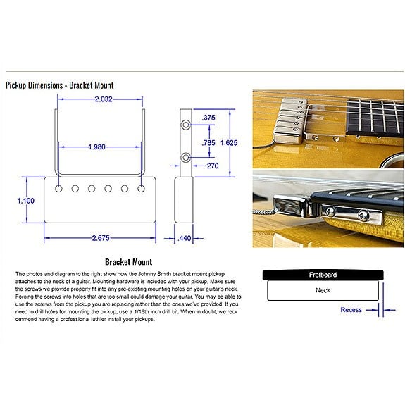 Lollar Johnny Smith Stil Humbucker Sapa Montaj Altın