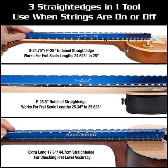 Musicnomad MN821 Tri-Beam Üçgen Gitar Tesfiye Cetveli