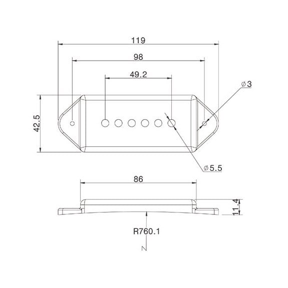 Partsland DEPC002CR P90 Dog Ear Nickesilver Manyetik Kapağı 49,2mm