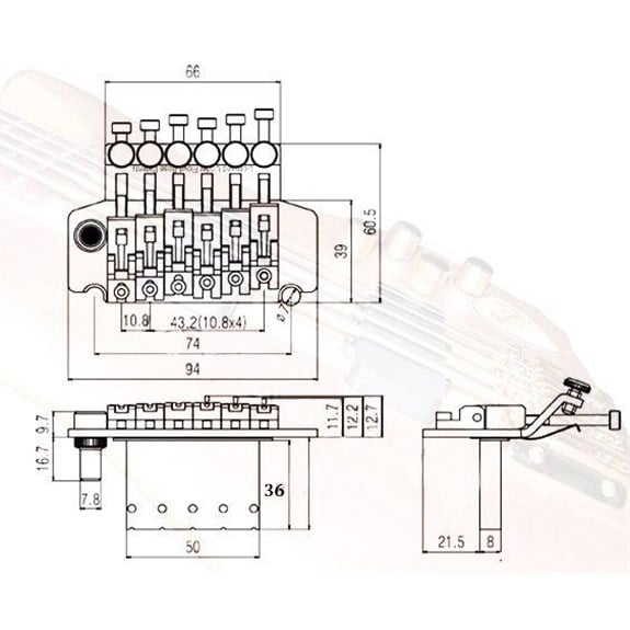 Partsland FRT30CBK Lisanslı Çift Kilit Floyd Rose Set Siyah (42mm)