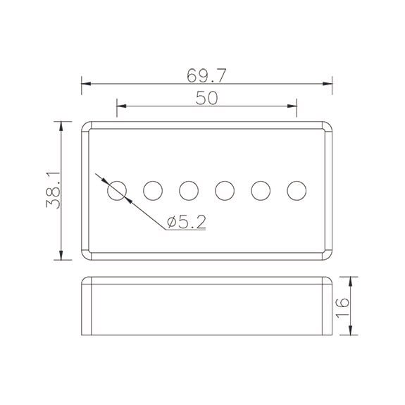 Partsland LPC013CR Nickelsilver Humbucker Boyutunda P90 Kapağı Krom