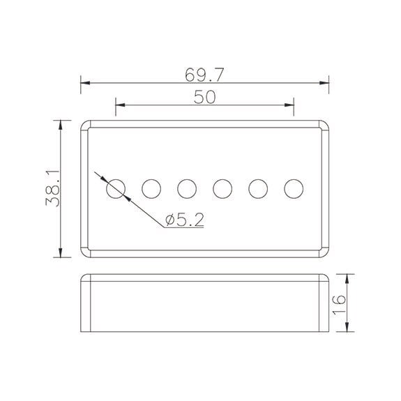 Partsland LPC013CR Nickelsilver Humbucker Boyutunda P90 Kapağı Krom