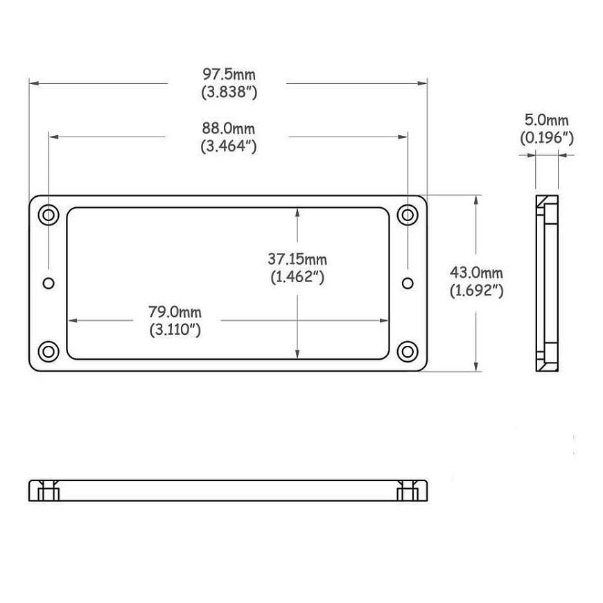 Partsland MT70F 7 Tel Humbucker Manyetik Çerçevesi Siyah Düz