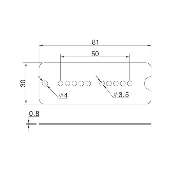 Partsland P9BP001N P90 Bottom Plate 50mm Nickelsilver