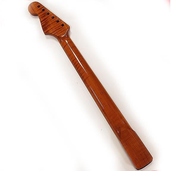 Roasted A Grade Flame Maple 22 Perde Secret Tang Strat Sap Rosewood Tuşe
