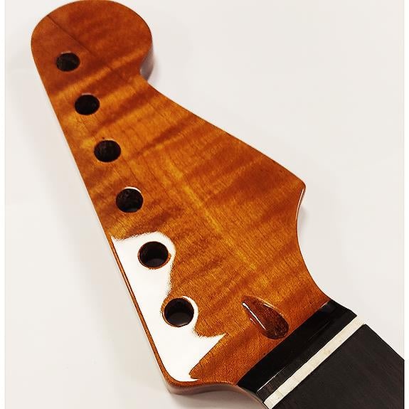 Roasted A Grade Flame Maple 22 Perde Secret Tang Strat Sap Rosewood Tuşe