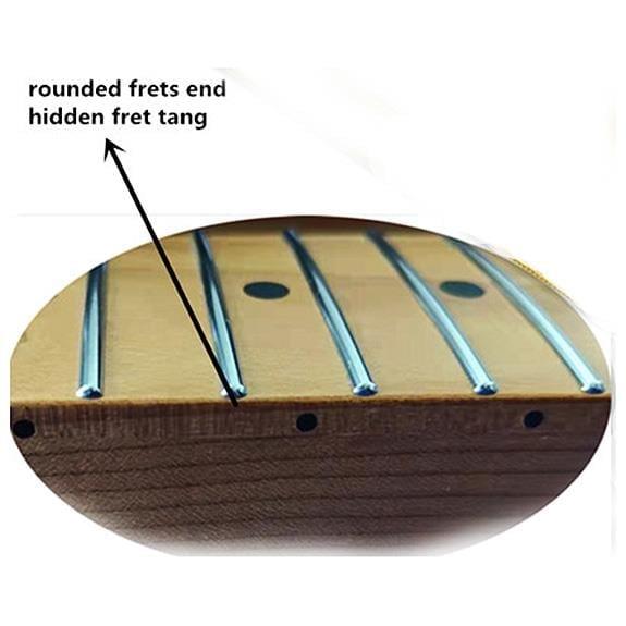 Roasted AAA Flame Maple 21 Perde Jazzmaster Sap Rosewood Hidden Tang