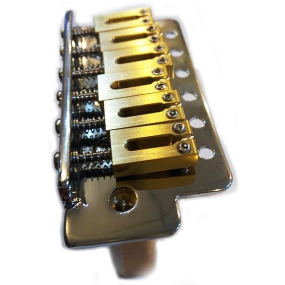 S.I.C BS113BB Özel Üretim Elektro Gitar Tremolo Köprü Seti Krom (Masif pirinç blok ve saddle) 11,3mm
