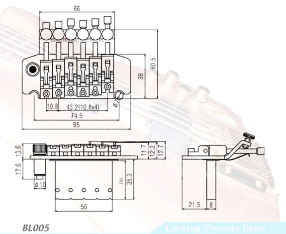 S.I.C BL005GD Lisanslı Tek Kilit Floyd Rose Set Altın (42mm)