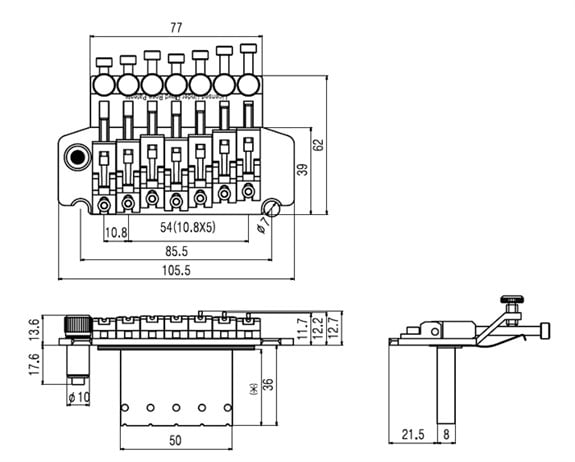 S.I.C BL007CR Lisanslı Çift Kilit Floyd Rose Set Krom - 7 Tel