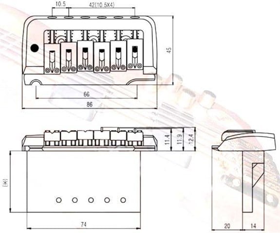 S.I.C BS001GD Elektro Gitar Tremolo Köprü Seti Altın