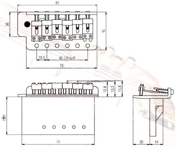 S.I.C BS005EGD Elektro Gitar Tremolo Köprü Seti Altın