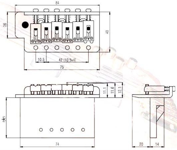 S.I.C BS006ECR Elektro Gitar Tremolo Köprü Seti Krom