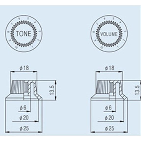 S.I.C KPV25 Volume Knob Beyaz