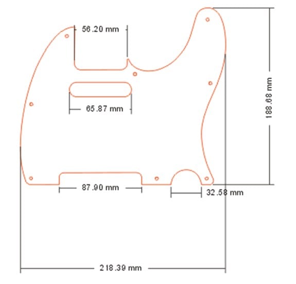 TC4XD12 Tele Pickguard Siyah Tek Kat - Vida Deliksiz