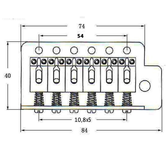 Wilkinson WOV03CR Elektro Gitar Tremolo Köprü Seti Krom 10,8mm