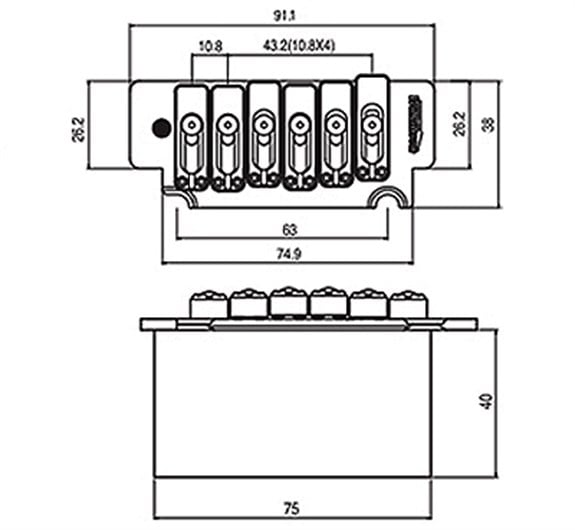 Wilkinson WVS50KCR Elektro Gitar Tremolo Köprü Seti Krom