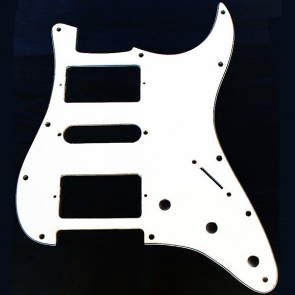 X-Guards HSH American Strat Elektro Gitar Pickguard 3 Kat Beyaz - 11 Delik
