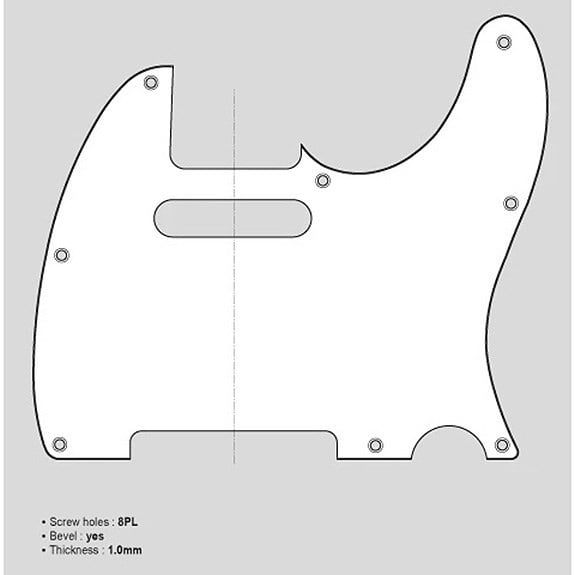 X Guards Tele Pickguard Fildişi 3 Kat 8 Delik