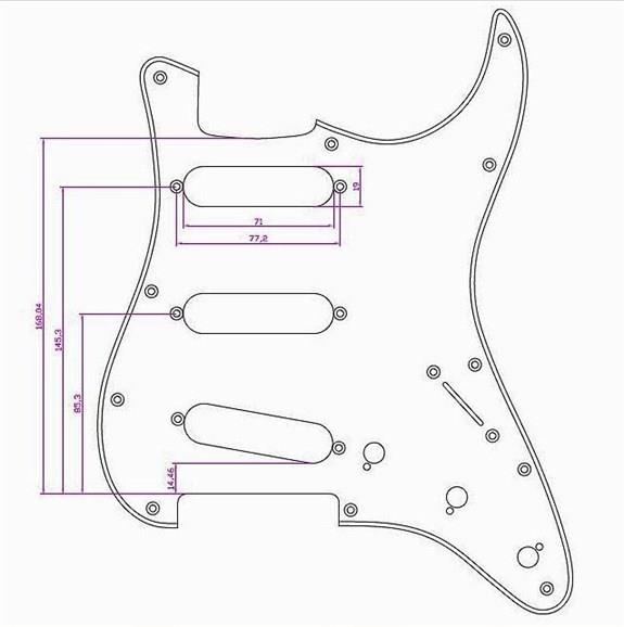 XD02SSH USA/Mex Strat Elektro Gitar Pickguard Tek Kat Siyah - 11 delik