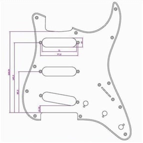 XD02SSS USA/Mex Strat Elektro Gitar Pickguard Tek Kat Siyah - 11 delik