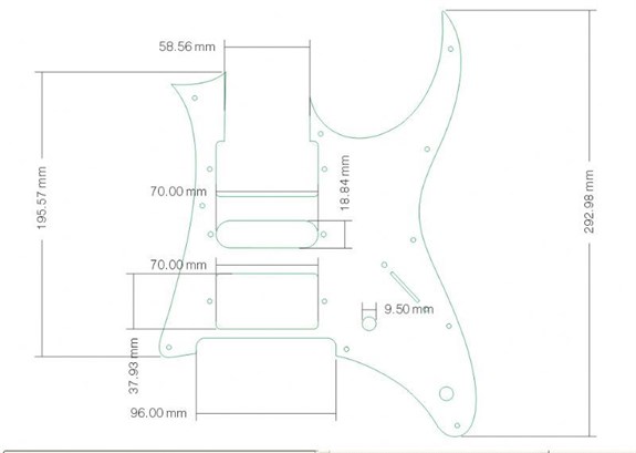 XD12RG ibanez Tip Pickguard Siyah - 3 Kat