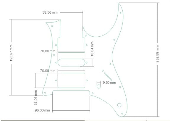 XD19RG ibanez Tip Pickguard Sarı Sedef - 3 Kat