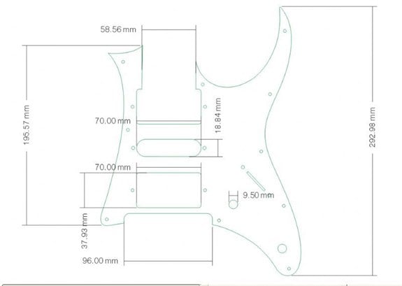 XD21RG ibanez Tip Pickguard Ayna - Tek Kat