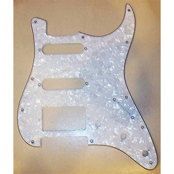 XD26SSH USA/Mex Strat Elektro Gitar Pickguard 3 Kat Beyaz Sedef - 11 delik