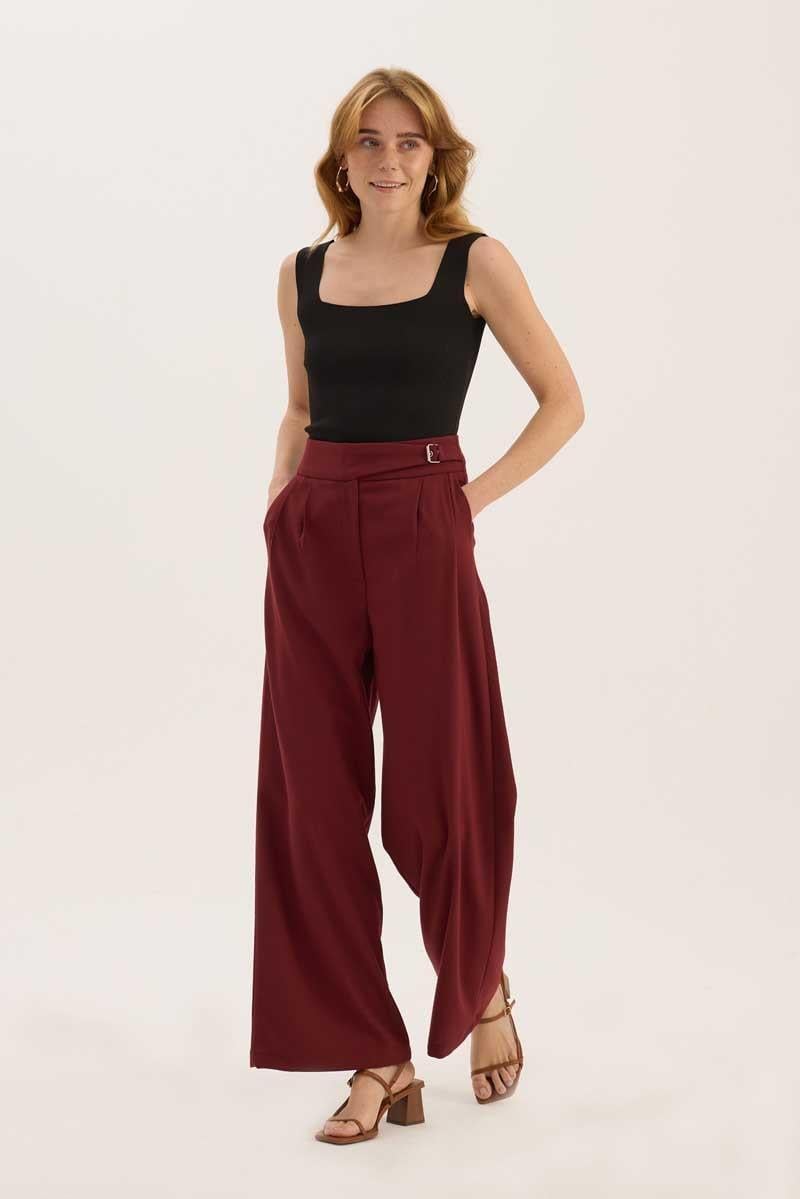 Çift Pile Pantolon Bordo