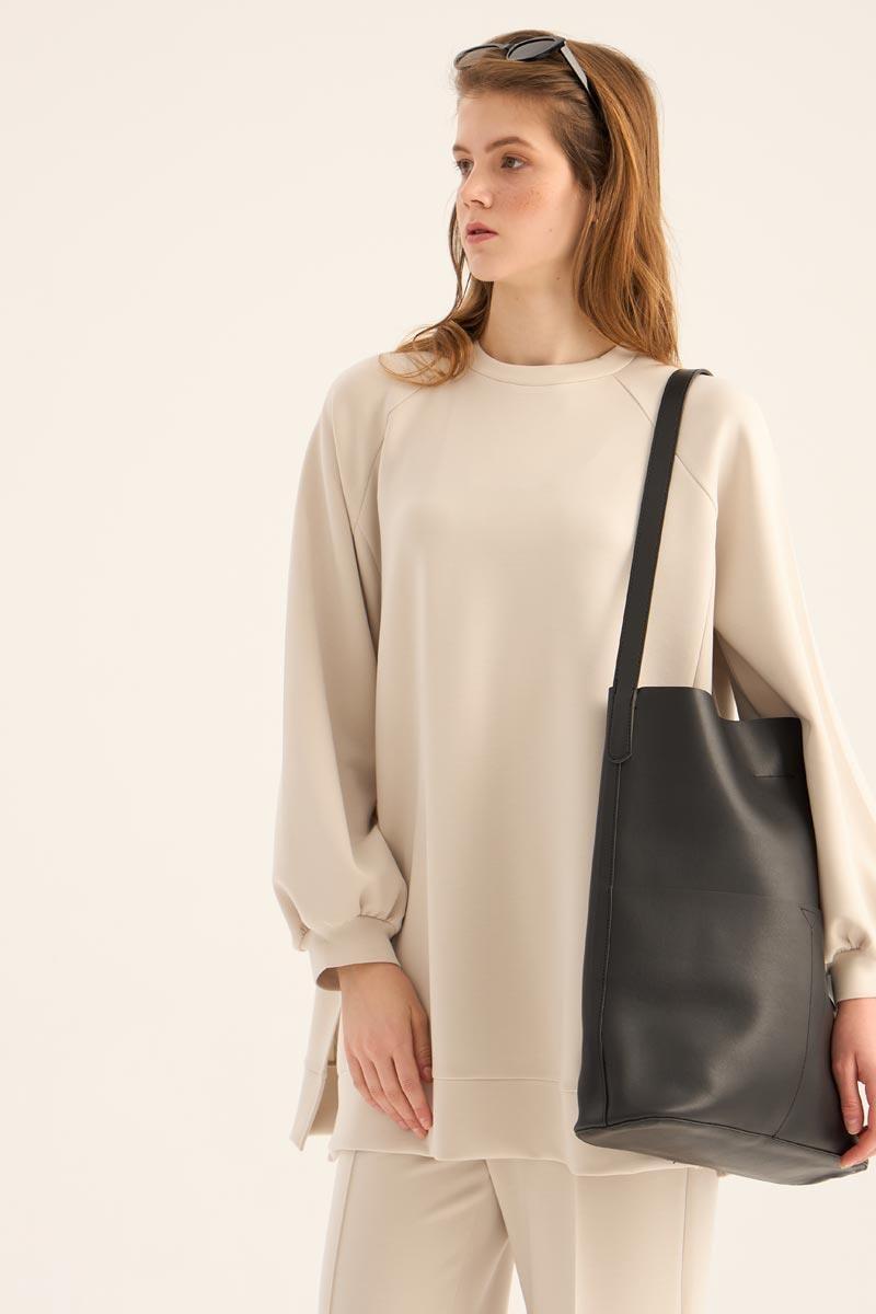 Modal Sweatshirt Taş