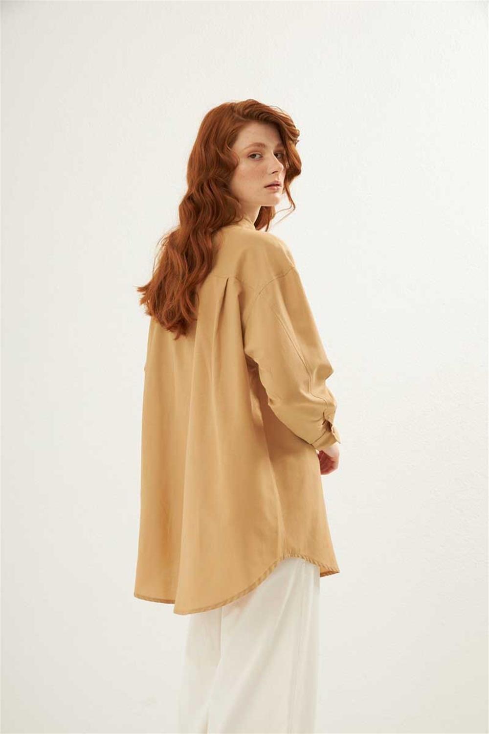 Poplin Gömlek Camel