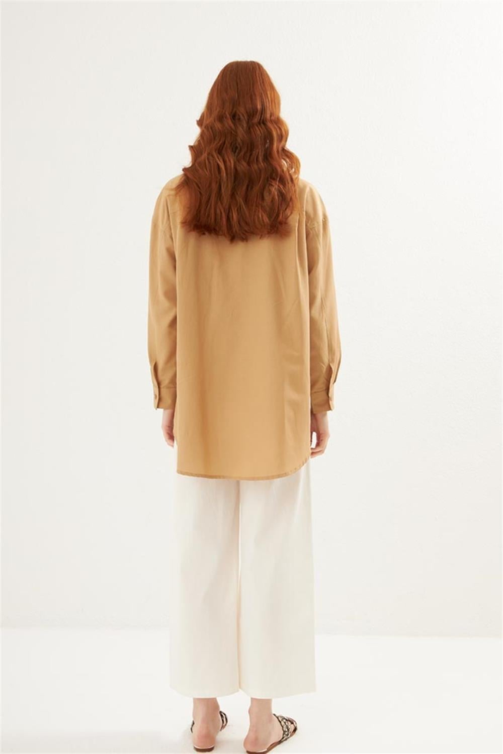 Poplin Gömlek Camel