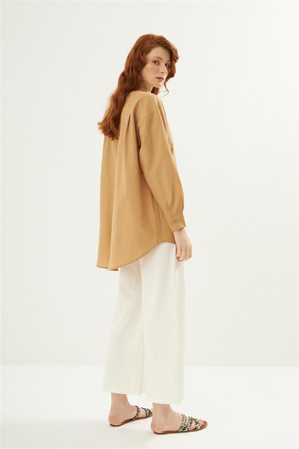 Poplin Gömlek Camel