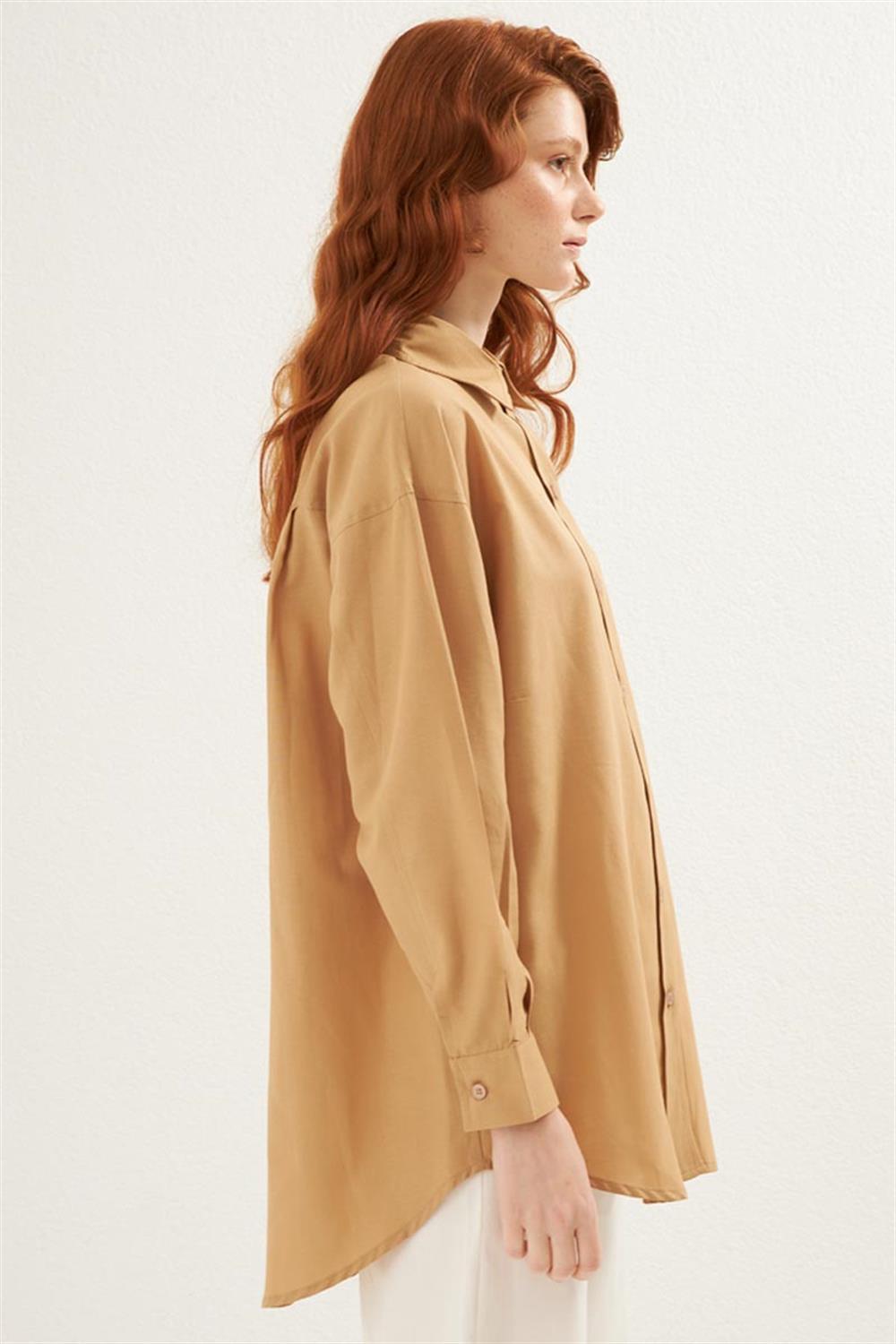 Poplin Gömlek Camel