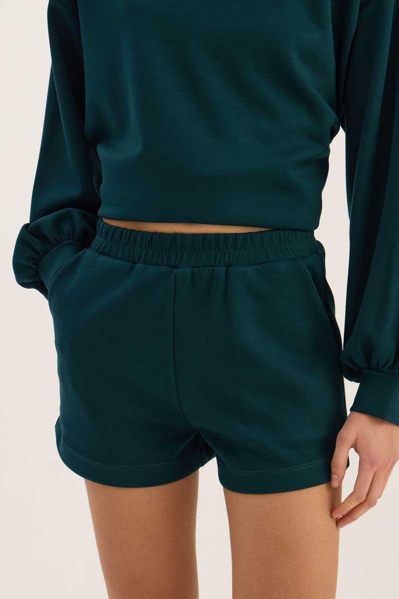 Sweatshirt Şort Zümrüt