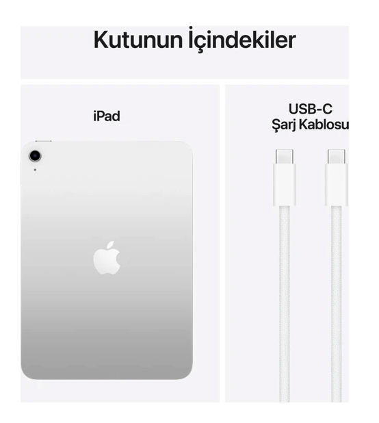 Apple 11 inç iPad (A16) 256 GB Gümüş Tablet — Sıfır, Türkiye Garantili