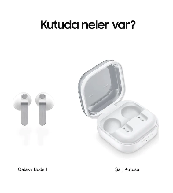 Samsung Galaxy Buds4 ANC Bluetooth Kulaklık Beyaz — Sıfır, Samsung Türkiye Garantili