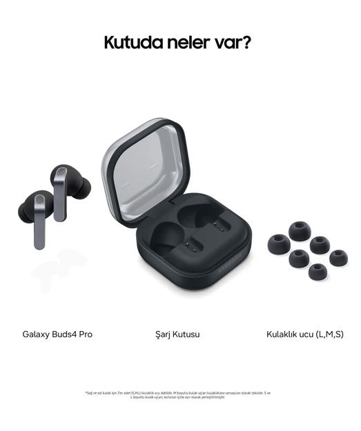 Samsung Galaxy Buds4 Pro ANC Bluetooth Kulaklık Siyah — Sıfır, Samsung Türkiye Garantili