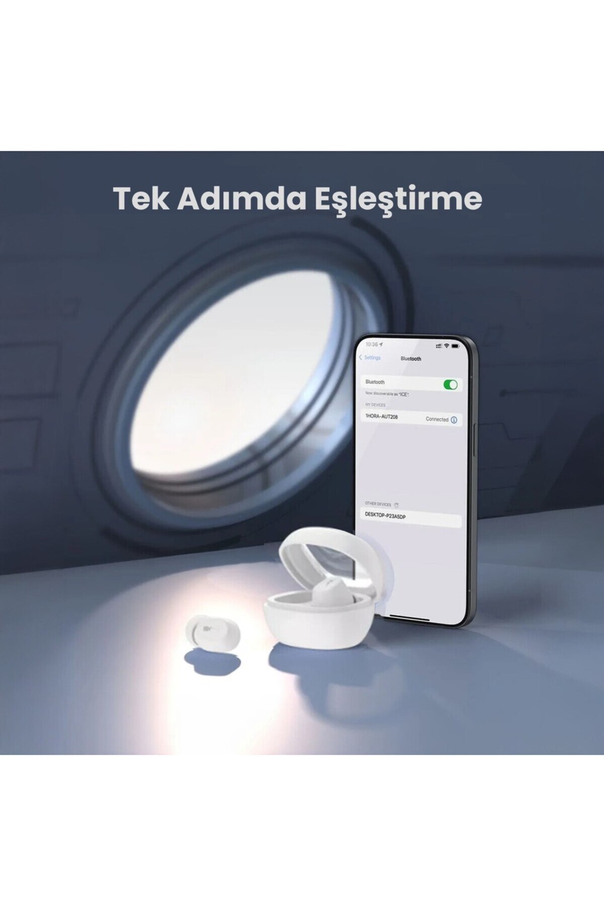 Tws Şeffaf Bluetooth Kulaklık - Kablosuz - Şarj Kutulu - Ios ve Android Uyumlu - Beyaz