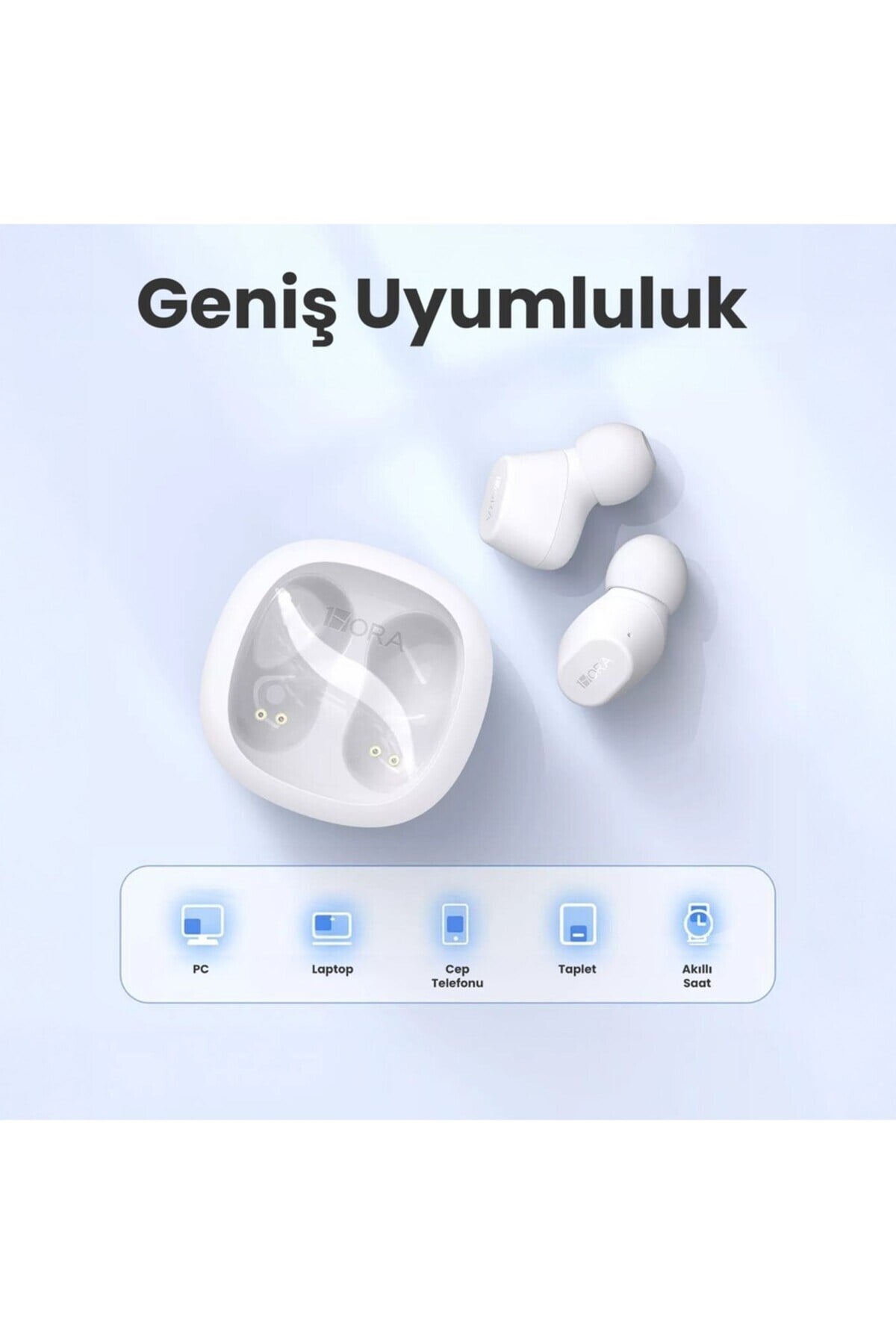 Tws Şeffaf Bluetooth Kulaklık - Kablosuz - Şarj Kutulu - Ios ve Android Uyumlu - Beyaz