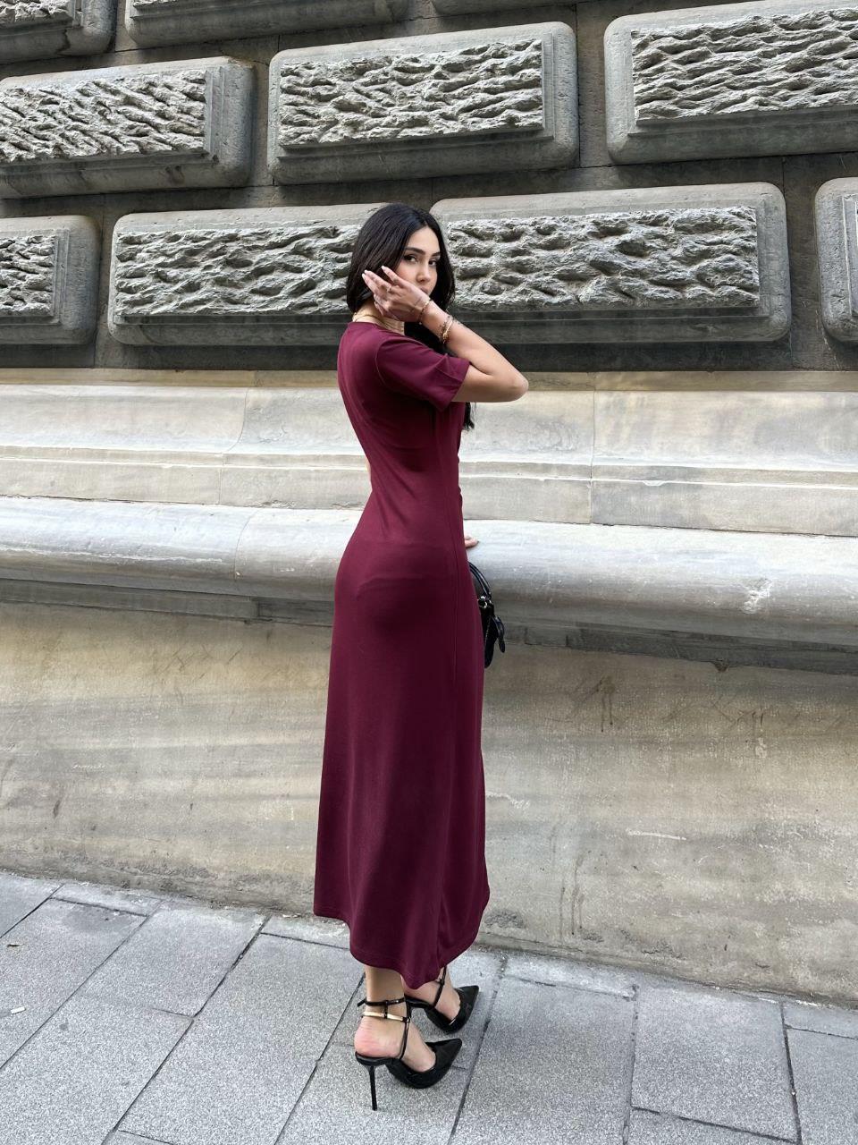 Bağlamalı modal kumaş elbise