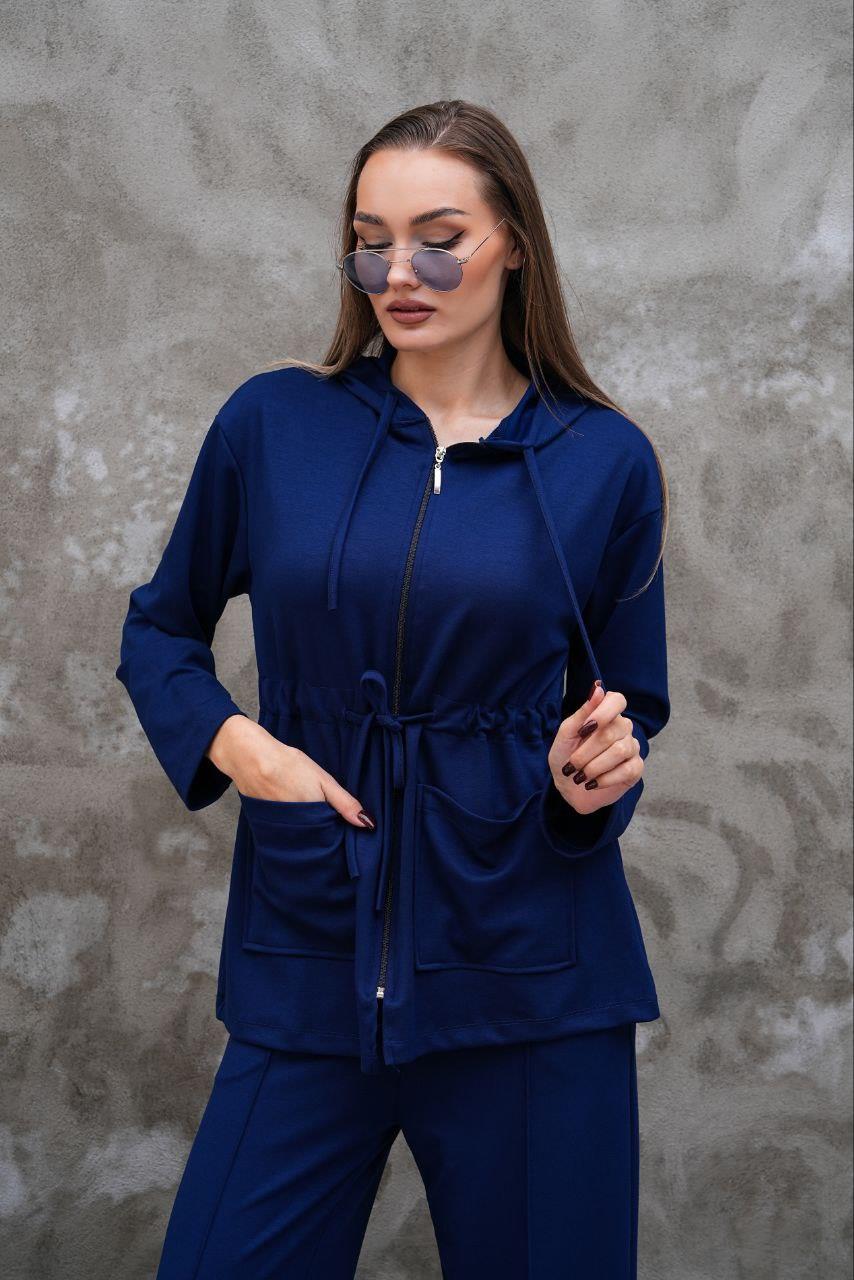 Bel Büzgülü Cep Detaylı Fermuarlı Modal İkili Takım