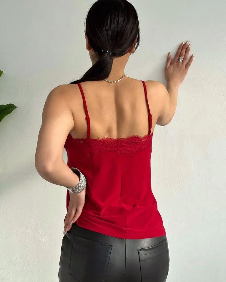 İp Askılı Dantelli Atlet