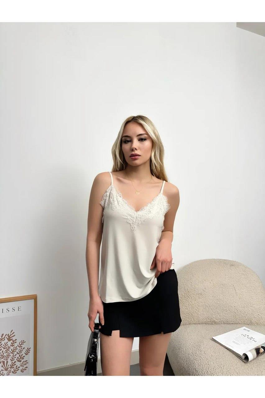 İp Askılı Dantelli Atlet