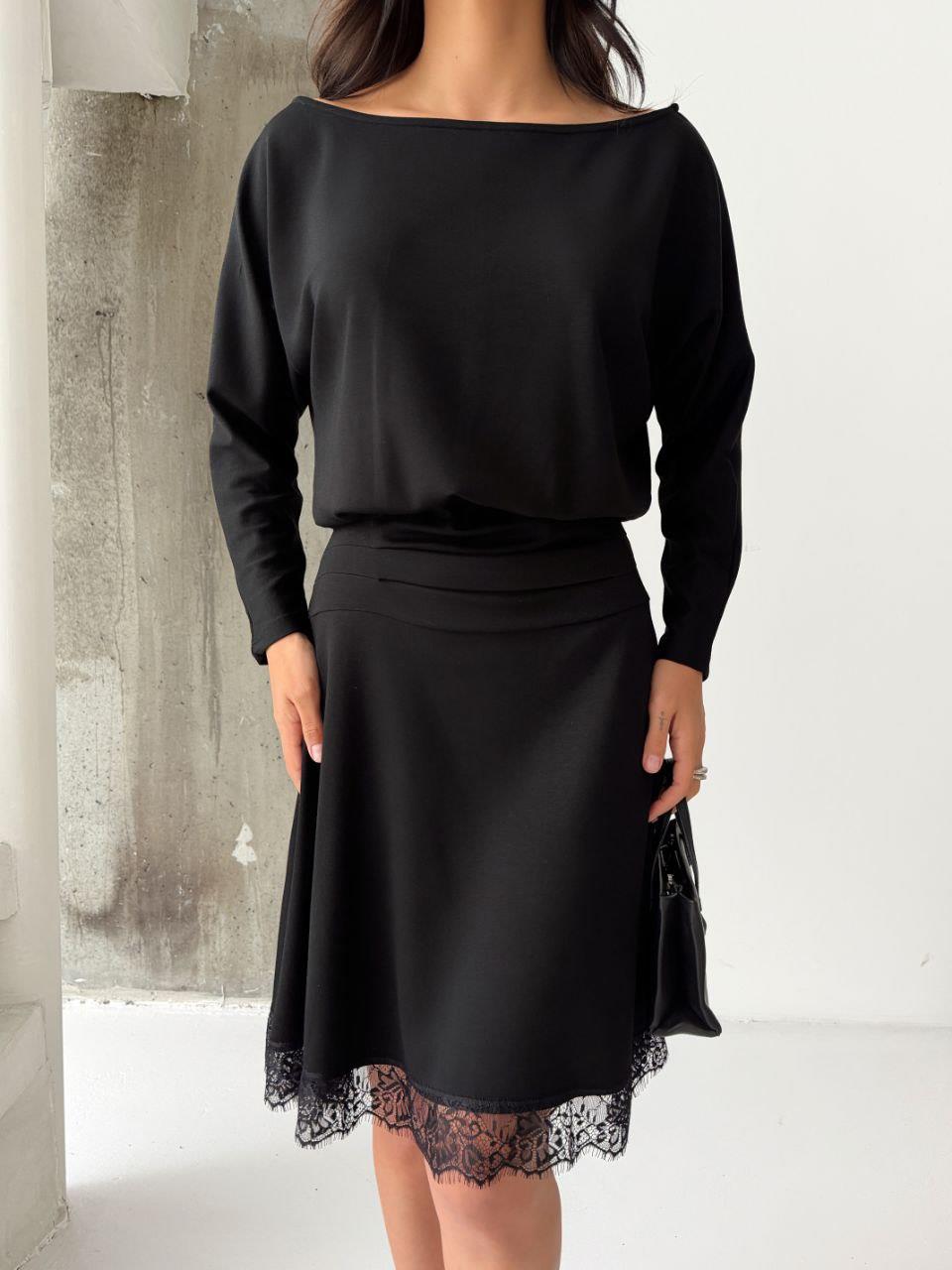 Kadın Dantelli Bel Drape Detaylı Kayık Yaka Modal Kumaş Midi Elbise