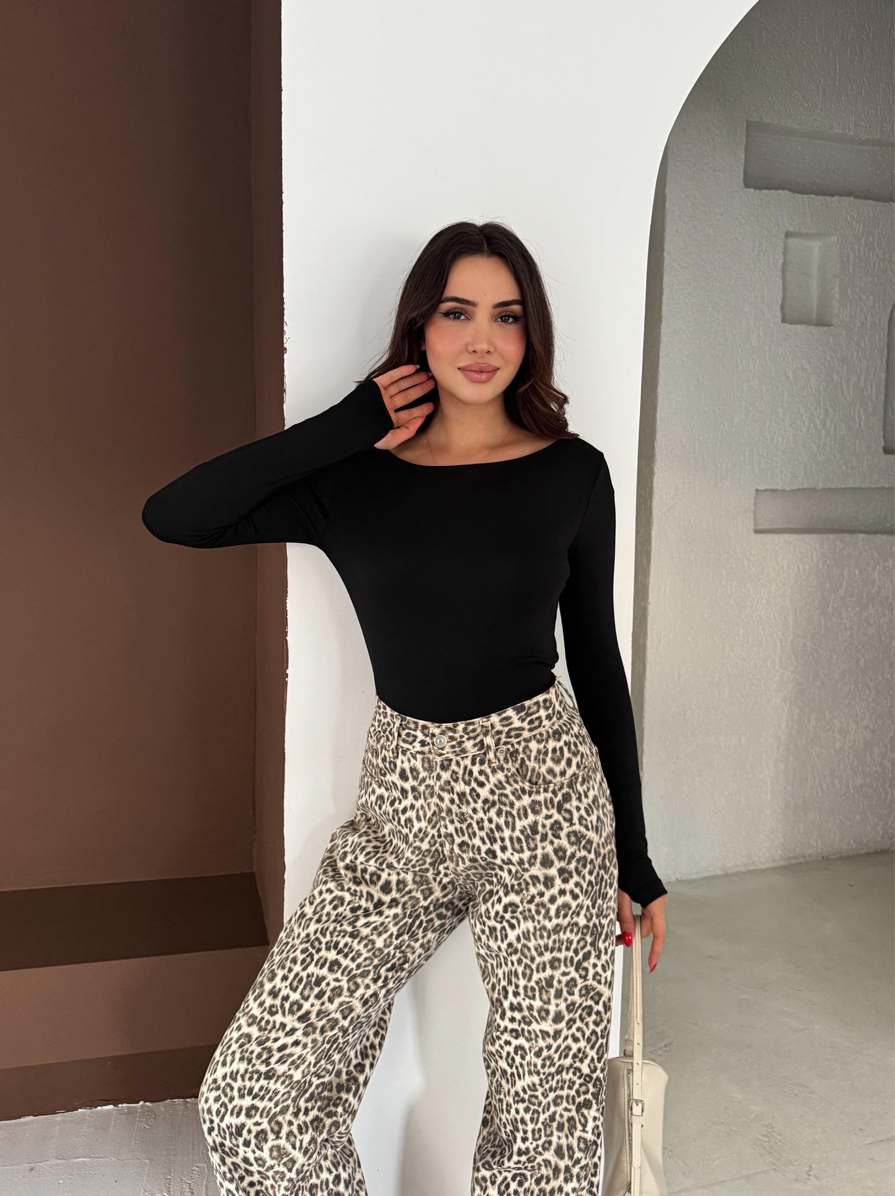 Kadın Kayık Yaka Parmak Geçmeli Uzun Kollu Full Likralı Pamuk Viskon Buzzy Body Tişort