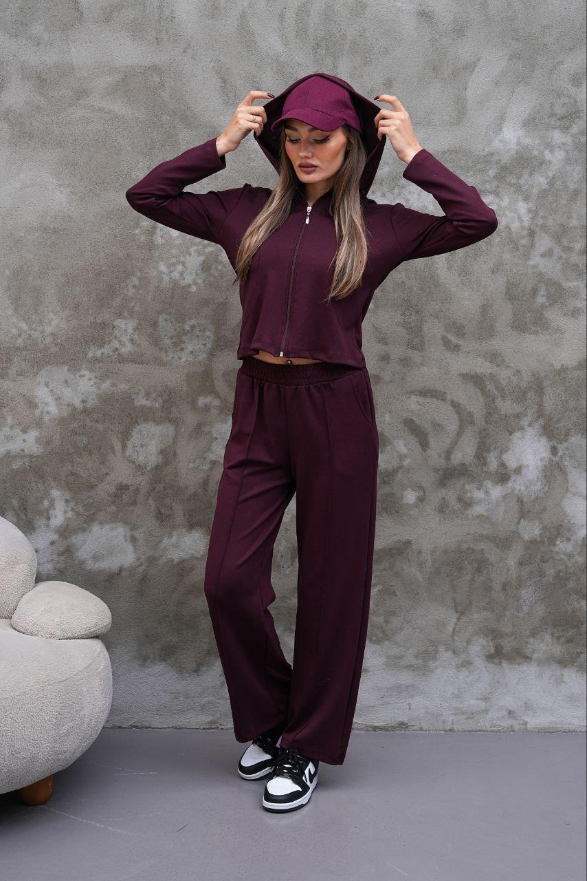 Modal Kumaş Slim Fit Kapüşonlu İkili Takım