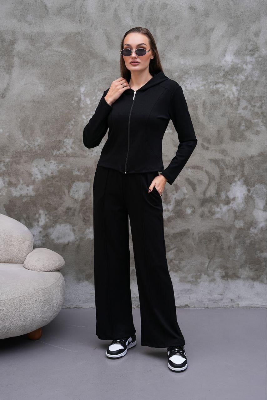 Modal Kumaş Slim Fit Kapüşonlu İkili Takım